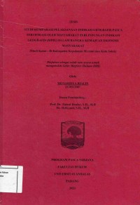 Image of Studi Kamparasi Pelaksanaan Indikasi Geografis Pasca Sertifikasi Oleh Masyarakat Perlindungan 
Indikasi Geografis (MPIG) Dalam Rangka Kemajuan Ekonomi Masyarakat (Studi Kasus :Di Kabupaten
Kepulauan Meranti Dan Kota Solok)