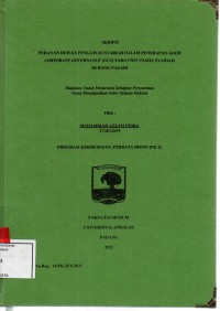 Image of Peranan Dewan pengawas syariah dalam penerapan good corporate governance (GCG) pada unit usaha syariah di Bank Nagari