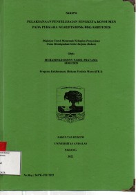 Image of Pelaksanaan penyelesaian sengketa konsumen pada perkara no 02/PTS/BPSK-PDG/ARBT/I/2020`