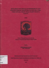 Image of Kewajiban Notaris Dalam Memberikan Jasa Hukum Di Bidang Kenotariatan Secara Cuma-Cuma Kepada Orang Tindak mampu Di Kota Padang