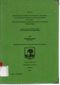 Image of Penyelesaian sengketa sewa menyewa tanah milik nagari terhadap rumah hak milik yang berdiri di atasnya