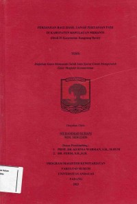 Image of Perjanjian Bagi Hasil Tanah Pertanian Padi Di Kabupaten Kepulauan Meranti (Studi di Kecamatan 
Rangsang Barat)