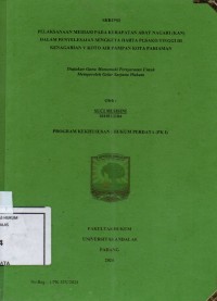 Image of Pelaksanaan mediasi pada kerapatan adat nagari (KAN) dalam penyelesaiaan sengketa harta pusako tinggi di kenagarian V koto air pampan kota Pariaman