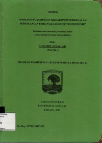 Image of Perlindungan hukum terhadap investor dalam perdagangan berjangka komoditi elektronik