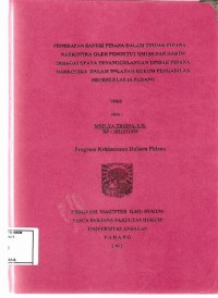 Image of Penerapan sanksi pidana dalam tindak pidana narkotika oleh penuntut umum dan hakim sebagai upaya penanggulangan tindak pidana narkotika dalam wilayah hukum pengadilan negeri klas Ia Padang