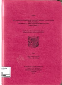 Image of Pelaksanaan eksekusi jaminan Fidusia yang tidak didaftarkan (studi pada PT. Adira Dinamika Multifinance Tbk. Cabang Padang)