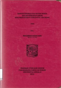Image of Konstitusional sistem Noken dalam pemilihan Umum bagi masyarakat Kabupaten Yahukimo