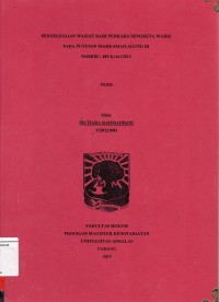 Image of Penyelesaian wasiat dari perkara sengketa waris pada putusan Mahkamah Agung RI Nomor : 485 K/AG/2013