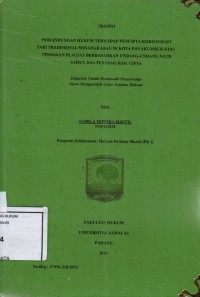 Image of Perlindungan hukum terhadap pencipta koreografi tari tradisional minangkabau di kota Payakumbuah atas tindakan plagiat berdasarkan undang undang no 28 tahun 2014 tentang hak cipta