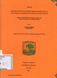 Image of Pengawasan izin usaha mikro berbasis risiko melalui online single submission (OSS) di Kota Padang Panjang