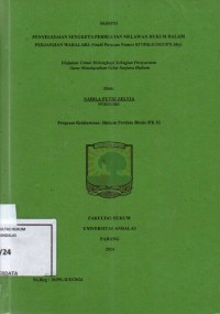 Image of Penyelesaian sengketa perbuatan melawan hukum dalam perjanjian Waralaba (studi putusan nomor 837/Pdt.G/2021/PN.Sby)