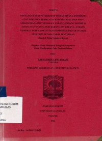 Image of Penegakan hukum terhadap tindak pidana informasi atau dokumen bernuatan kesusilaan (Cyber Porn) sebagaimana diatur dalam Undang Undang nomor 19 tahun 2016 tentang perubahan atas Undang Undang nomor 11 tahun 2008 tentang informasi dan transaksi elektronik pada tahap penyidikan (studi di Polda Sumatera  Barat)