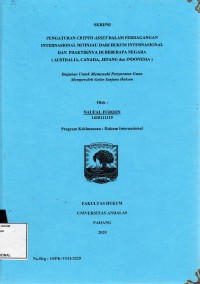 Image of Pengaturan crypto asset dalam perdagangan internasional ditinjau dari hukum internasional dan praktiknya di beberapa negara (Australia, Canada, Jepang dan Indonesia)