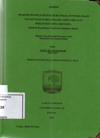 Image of Praktik penyelundupan hukum dalam penguasaan tanah oleh warga negara asing melalui perjanjian sewa menyewa (studi di Kepulauan Mentawai Sumatera Barat)