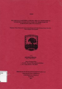 Image of Pelaksanaan Reforma Agraria Melalui Redistribusi Tanah Bekas Hak Guna Usaha PT.
Sosro bahu Di Kabupaten Lima Puluh Kota