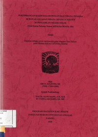 Image of Pertimbangan hakim dalam penjatuhan pidana penjara dibawah ancaman pidana minimum khusus di Pengadilan Negeri Solok ( Studi Kasus putusan nomor 40/Pid.Sus/2014/Pn.Slk)