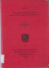 Image of Perwakafan tanah ulayat untuk kesejahteraan sosial di Sumatera Barat