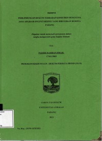 Image of Perlindungan hukum terhadap konsumen pengguna jasa aplikasi online shopee yang dirugikan di kota Padang