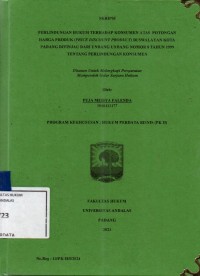 Image of Perlindungan hukum terhadap konsumen atas potongan harga produk (Price Discount Product) diswalayan kota Padang ditinjau dari Undang Undang nomor 8 tahun 1999 tentang perlindungan konsumen