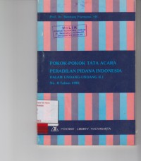 Image of Pokok pokok tata acara Peradilan Pidana Indonesia