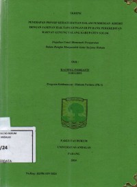 Image of Penerapan prinsip kehati hatian dalam pemberian kredit dengan jaminan hak tanggung di PT Bank Perkreditan Rakyat Gunung Talang Kabupaten Solok