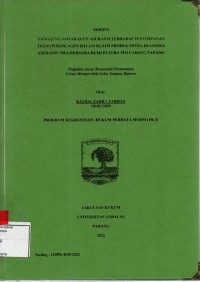 Image of Tanggung jawab agen asuransi terhadap penyimpanan tugas pokok agen dalam klaim produk mitra beasiswa asuransi jiawa bersama Bumi Putera 1912 Cabang Padang