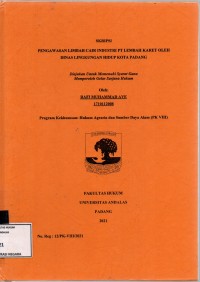 Image of Pengawasan limbah cair industri PT Lembah Karet oleh Dinas Lingkungan Hidup Kota Padang