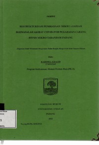Image of Restrukturisasi pembiayaan mikro syariah bermasalah akibat covid-19 di Pegadaian cabang bisnis mikro Tarandam Padang