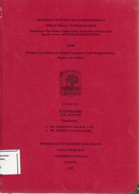 Image of Kedudukan Bawaslu Dalam Praperadilan Tindak Pidana pemilihan Umum (Studi kasus Praperadilan
tindak pidana pemilu bawaslu kota solok register Nomor:02/TM/PL/Kota/03.07/IV/2019