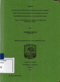 Image of Pelaksanaan peraturan Mahkamah Agung nomor 3 tahun 2022 tentang mediasi di Pengadilan secara elektronik di Pengadilan Agama Bukittinggi