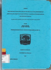 Image of Perlindungan hak penyandang Disabilitas untuk memperoleh akses dalam  angkutan udara ditinjau dari hukum Internasional dan hukum Nasional