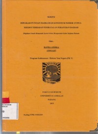 Image of Implikasi putusan Mahkamah Konstitusi No. 137/PUU-XIII/2015 terhadap pembatalan peraturan Daerah