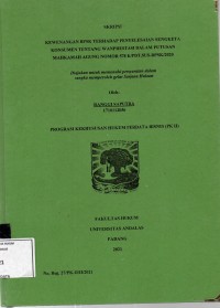 Image of Kewenangan BPSK terhadap penyelesaiaan sengketa konsumen tentang Wanprestasi dalam putusan Mahkamah Agung nomor 578 K/PDT.SUS-BPSK/2020