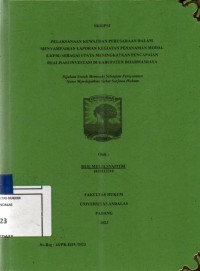 Image of Pelaksanaan kewajiban perusahaan dalam menyampaikan laporan kegiatan penanaman modal (LKPM) sebagai upaya meningkatkan pencapaian realisasi investasi di Kabupaten Dharmasraya
