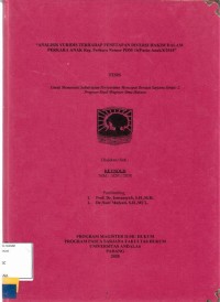 Image of Analisis Yuridis terhadap penetapan Diversi hakim dalam perkara anak Reg. perkara Nomor PDM-16/Paria-Anak/8/2018