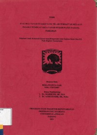 Image of Jual Beli tanah pusako yang telah terdaftar melalui pejabat pembuat akta tanah di Kabupaten Padang Pariaman