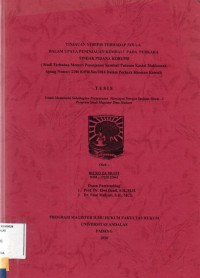 Image of Tinjauan yuridis terhadap Novum dalam upaya peninjauan kembali pada perkara tindak pidana korupsi (studi terhadap memori peninjauan kembali putusan kasasi Mahkamah Agung nomor: 2186 K/Pid.Sus.2016 dalam perkara Khossan Katsidi)