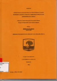 Image of Pemenuhan hak kesehatan masyarakat oleh pemerintah Kota Padang terhadap kebutuhan air bersih dan sehat