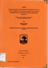 Image of Pelaksanaan pelayanan publik bagi pasien rawat jalan di pusat kesehatan masyarakat Marunggi Kecamatan Pariaman Selatan pada masa pandemin Coronavirus Disease19