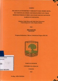Image of Pelaksanaan penertiban terhadap usaha mikro,kecil, dan menengah (UMKM) sektor kuliner yang tidak memiliki perizinan berusaha di Kecamatan Sijunjung Kabupaten Sijunjung