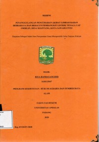 Image of Penanggulangan pencemaran akibat limbah bahan berbahaya dan beracun pembangkit listrik tenaga uap Ombilin, desa Sijantang Kota Sawahlunto