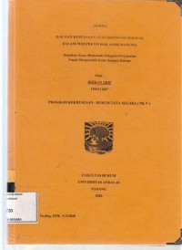 Image of Hak dan kebebasan atas orientasi Seksual dalam prespektif hak asasi manusia