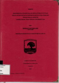 Image of Pertimbangan hakim dalam menjatuhkan putusan pidana di bawah batas minimum khusus pada perkara tindak pidana korupsi (analisis putusan: nomor 2/Pid.Sus-TPK/2020/PN Yyk)