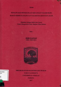 Image of Pengawasan Pengelolaan Keuangan Nagari Oleh Badan Permusyawaratan Nagari Di Kabupaten Agam