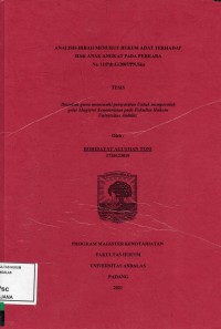 Image of Analisis Hibah Menurut Hukum Adat Terhadap Hak Anak Angkat Pada Perkara No. 11/Pdt.G/2007/PN.Ska