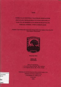 Image of Pembatalan Sertipikat Hak Milik Oleh Kantor Pertanahan Berdasarkan Putusan Pengadilan Yang Telah Berkekuatan Hukum Tetap Dalam Perkara Nomor : 17/PDT.G/2009.PN.LB.BS