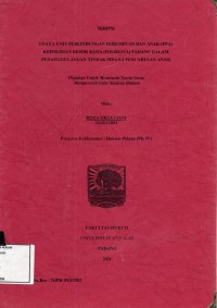 Image of Upaya unit perlindungan perempuan dan anak (PPA) Kepolisian resor kota (POLRESTA) Padang dalam penanggulangan tindak pidana pencabulan anak