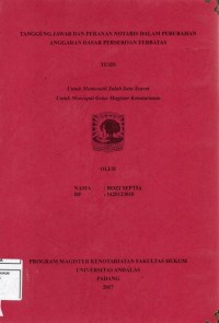 Image of Tanggung Jawab dan peranan Notaris Dalam perubahan Anggaran dasar Perseroan Terbatas