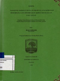 Image of Tanggung jawab PT Mutia Putri Mulia atas kerugian penumpang yang ditimbulkan akibat kecelakaan lalu lintas