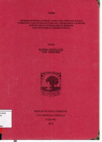 Image of Penerapan Perma Nomor 5 Tahun 2014 tentang pidana Tambahan uang pengganti dalam tindak pidana Korupsi di pengadilan tindak pidana korupsi pada pengadilan Negeri Padang